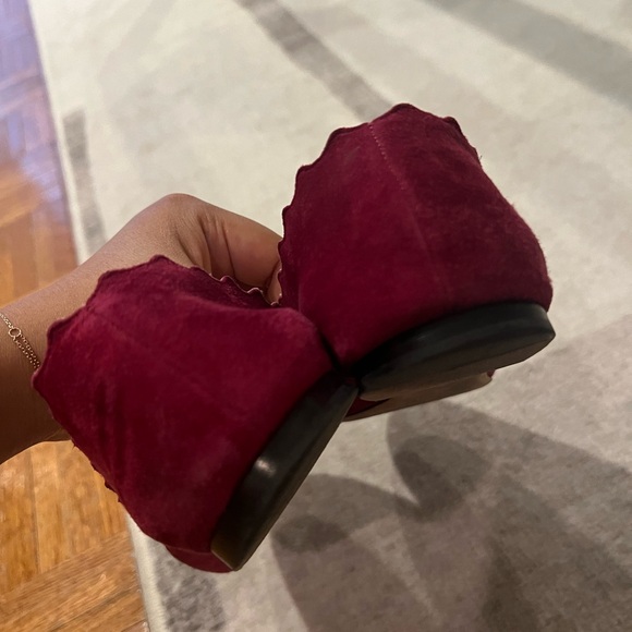 Chloe Suede Scallop Flats - Picture 2 of 8